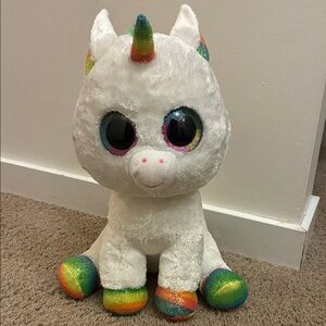Adorable TY Beanie Unicorn Plush with Rainbow Accents